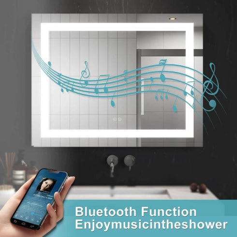 Adric Bluetooth Anti-fog LED Bathroom Wall Mirror