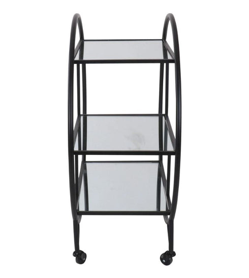 Calder Black Mirrored Bar Trolley