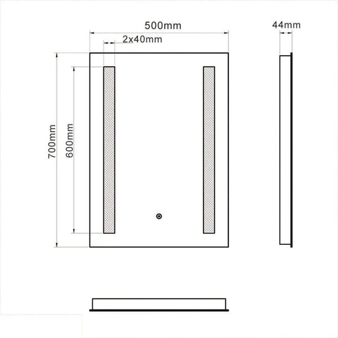 Kyrie Anti-fog Rectangular LED Bathroom Wall Mirror