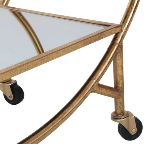 Calder Antique Gold Mirrored Bar Trolley