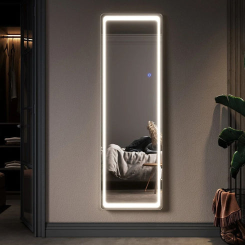 Ryenne Round Corner 3 Color LED Dressing Wall Mounted/Standing Mirror
