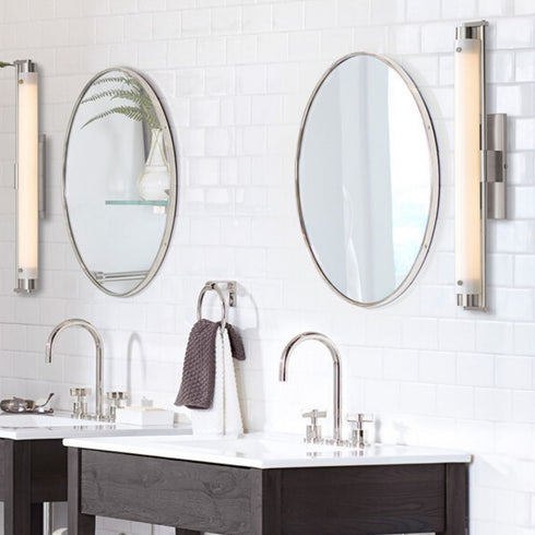 Asa Minimalistic Modern Matt White Metal Frame Round Mirror