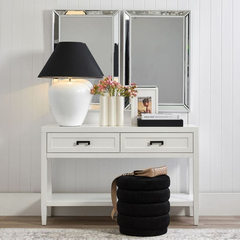 Zeta Beaded White Wall Mirror