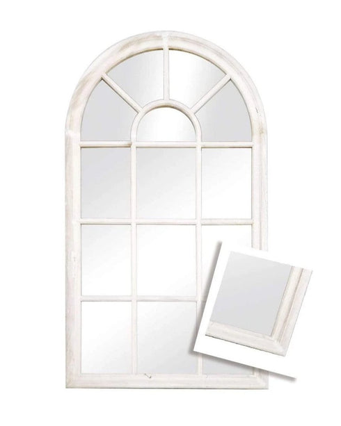 Romeo Arched Matt White Large Wall Mirror