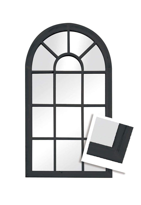 Romeo Arch Matt Black Wall Mirror