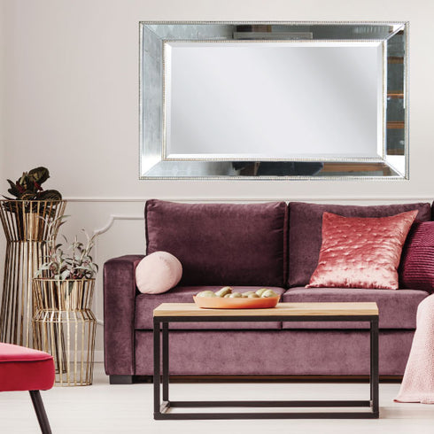 Natalia Silver Mirrored Frame Wall Mirror