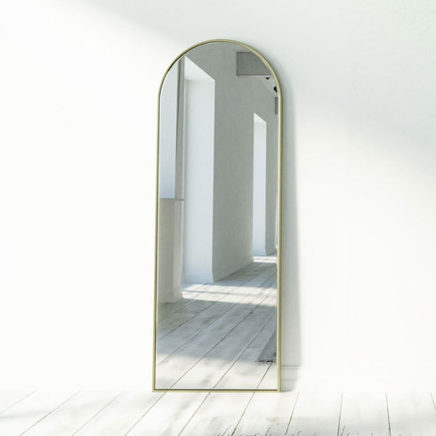 Apsel Arch Brushed Brass Wall Mirror