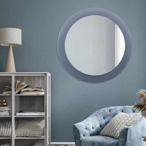 Klen Grey Round Wall Mirror