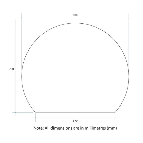 Hamilton D-shaped Bathroom Wall Mirror