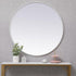 Asa Minimalistic Modern Matt White Metal Frame Round Mirror
