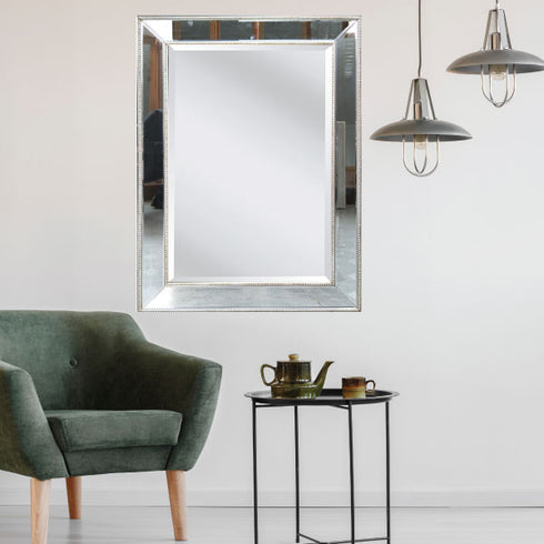 Natalia Silver Mirrored Frame Wall Mirror