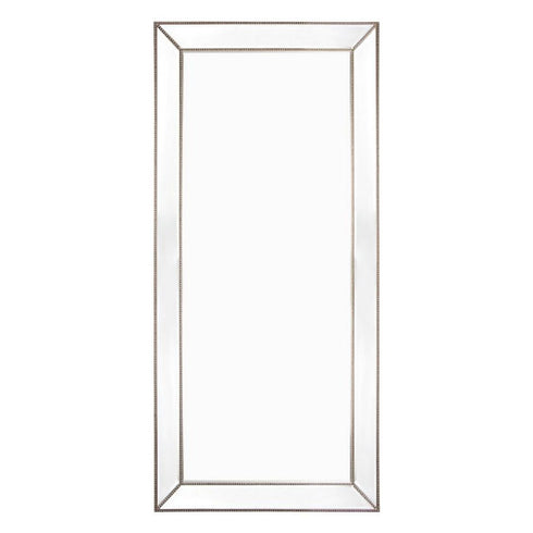 Zeta Antique Silver Beaded Frame Mirror