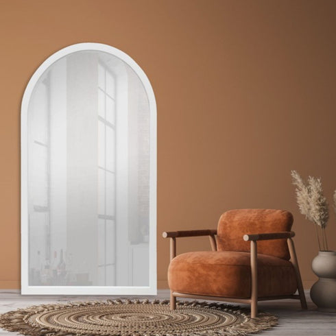 Angeliena Arch White Wall Mirror