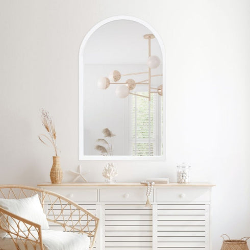 Angeliena Arch White Wall Mirror