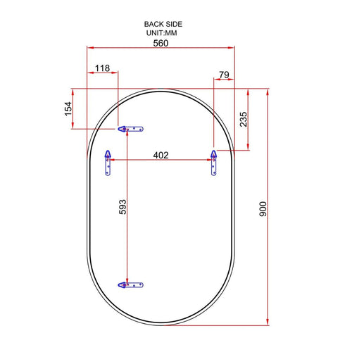Cyne Pill Brushed Brass Wall Mirror