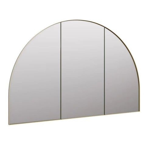 Myli 3-Door Arch Satin Brass Mirror Cabinet