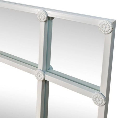 Allen White Window Style Wall Mirror