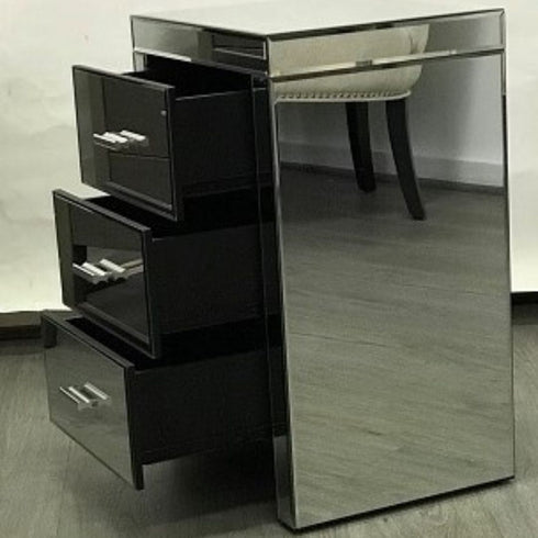 Merida 3-Drawers Mirrored Bedside Table