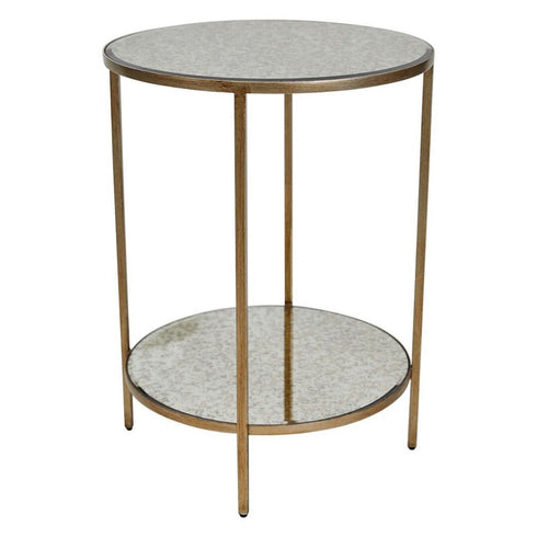 Cocktail Antique Gold Mirrored Side Table