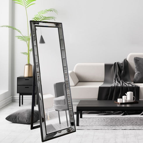 Natalia Black Border Mirrored Frame Wall Mirror