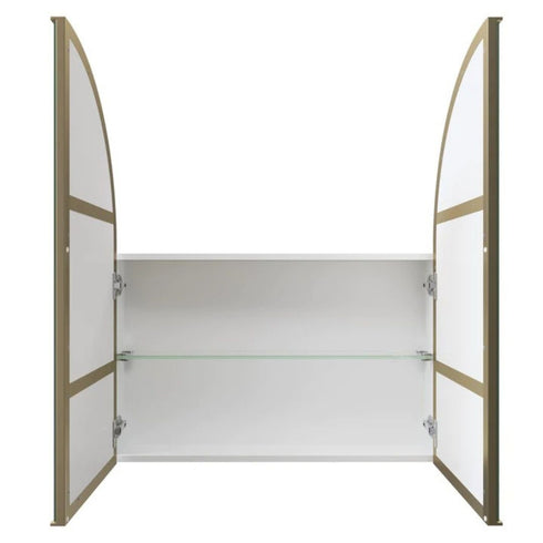 Amaris Satin Brass Arch Mirrored Cabinet