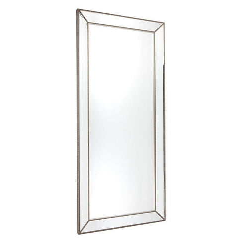 Zeta Antique Silver Beaded Frame Mirror