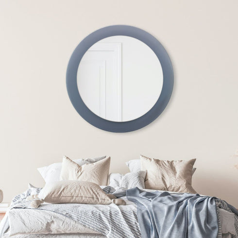 Klen Grey Round Wall Mirror