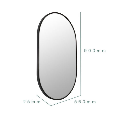 Aaden Pill Black Wall Mirror