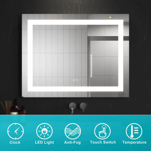 Adric Bluetooth Anti-fog LED Bathroom Wall Mirror