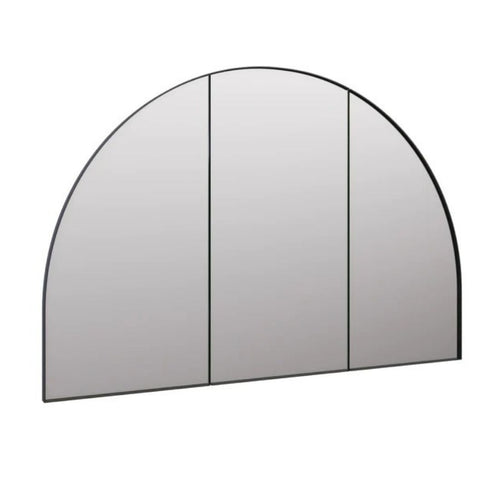Myli 3-Door Arch Black Mirror Cabinet