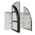 Myli 3-Door Arch Black Mirror Cabinet