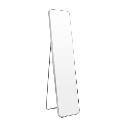 Simplicity Curve Silver Standing Mirror