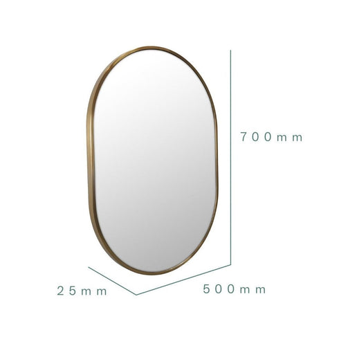 Aaden Pill Satin Brass Wall Mirror