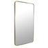 Albin Radius Rectangle Satin Brass Wall Mirror