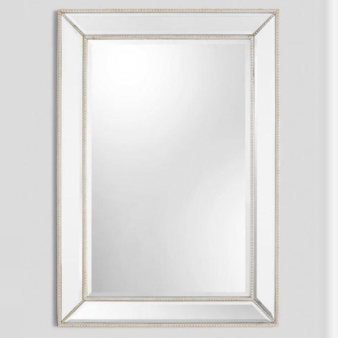 Elsa Large Silver Beaded Wall Mirror