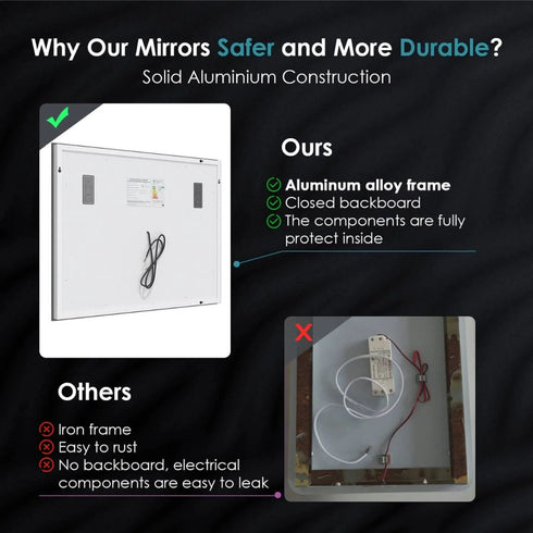 Adric Bluetooth Anti-fog LED Bathroom Wall Mirror