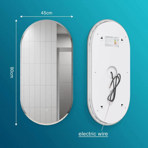 Aler Anti-Fog Oval LED Illuminated Bathroom Mirror