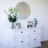 Iona White Round Mirror