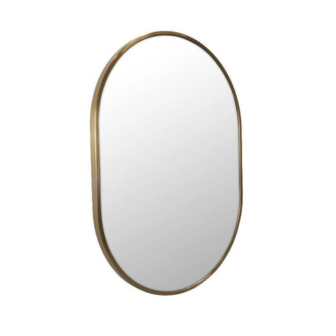 Aaden Pill Satin Brass Wall Mirror