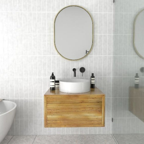 Aaden Pill Satin Brass Wall Mirror