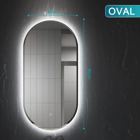 Aler Anti-Fog Oval LED Illuminated Bathroom Mirror
