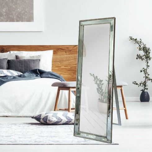 Melania Soft Champagne Mirrored Frame Wall Mirror