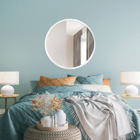 Angela White Round Wall Mirror
