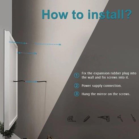 Adric Bluetooth Anti-fog LED Bathroom Wall Mirror