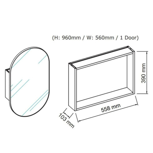 Noelle Satin Brass Pill Mirror Cabinet