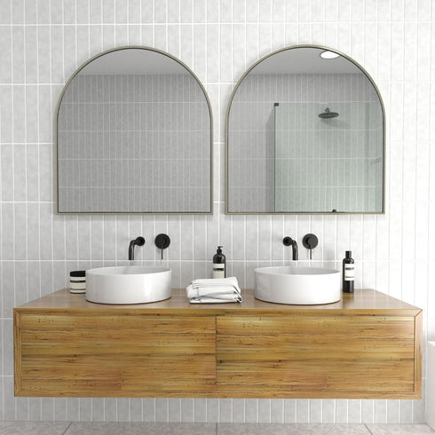 Apsel Arch Brushed Brass Wall Mirror