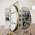 Noelle 3-Door Satin Brass Pill Mirror Cabinet