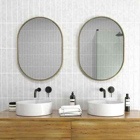 Aaden Pill Satin Brass Wall Mirror