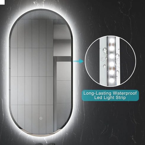 Aler Anti-Fog Oval LED Illuminated Bathroom Mirror