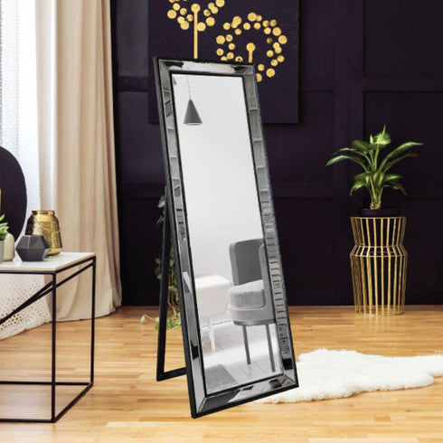 Melania Black Mirrored Frame Wall Mirror